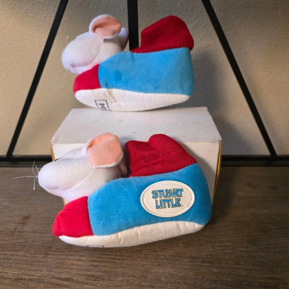 VTG RARE Stuart Little‎ Plush Slippers Kids Size S5-6 Columbia TriStar